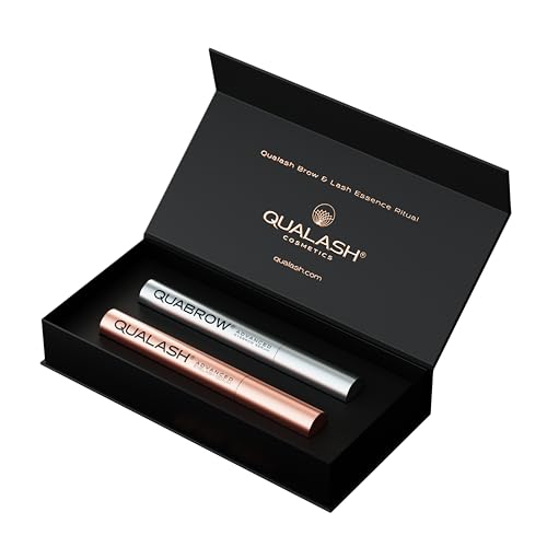QUALASH® QUABROW® Suero Cejas + Pestañas – Dúo Sérum Cejas y Pestañas, Crece Cejas Rápido Mujer, Crece Pestañas – Brow & Lash ESSENCE RITUAL COLLECTION Set 2x 3,5 ml