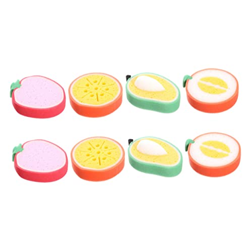 OSOLADY 8Pcs Cartoon Fruit Shaped Bath Sponges Fun Bathing Tools for Soft Bath Scrubber for Engaging Bath Experience with Strawberry Designs