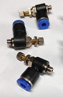 Airiz Craftsfy Brass Plastic 4 Mm Tube M5 Pneumatic Air Flow Speed Control Valve Quick Connector Polyurethane (Black) -5 Pieces