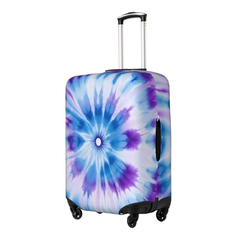 Travel Luggage Cover Elastic Suitcase Protector Washable Baggage Covers Fit For 22-24 Inch Luggage Purple Blue Tie Dye Pattern Suitcase Cover M