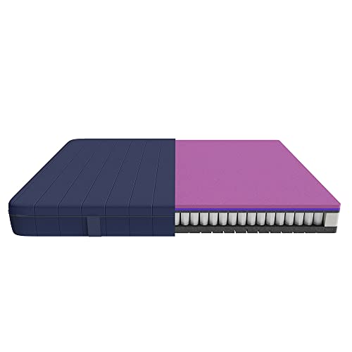Cecotec Colchón Viscoelástico y Enfundable Flow e-Hybrid + 90x190. 4 Capas, Muelles Ensacados SpringCore, Altura 28 cm, Firmeza Alta, SeparateMuv, MorphoAdapt+, SoftFresh & EasyClean