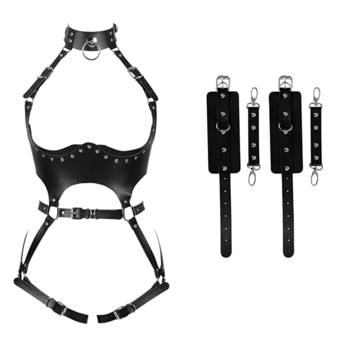 Women Punk PU Leather Body Waist Belt Bodysuit Bondage Body Harness Belt Sexy Lingerie Leg Garter4