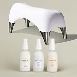 TUSHY Ottoman White Brushed Nickel Tall Toilet Stool & Toilet Spray Variety Pack