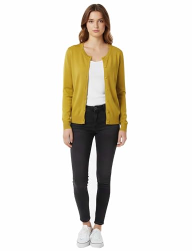 Image of Allsense Women's Long-Sleeve Crewneck Cardigan | Classic Button Down Sweater, Soft Fine Knit, Lightweight