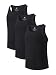 David Archy Men's 3 Pack Classic Micro Modal Rib Tank Tops(S,Black)