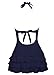 women's one piece swimdress retro bathing suits with skirt tummy control swimsuits one piece push up swimwear, X-Large / 10-12, DarkBlue