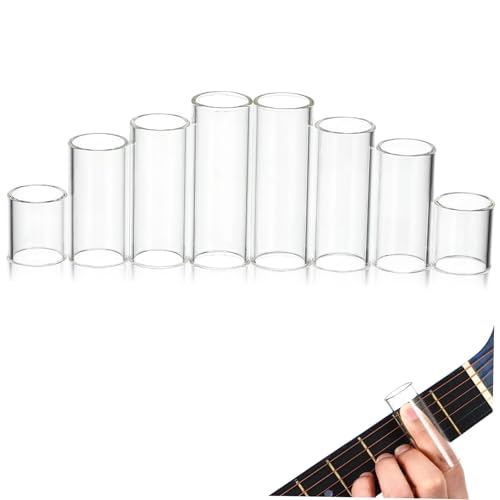 ibasenice 8pcs Guitar Glass Finger Covers Slide Stick Ring Slides Finger Enhance Performance Guitar Parts