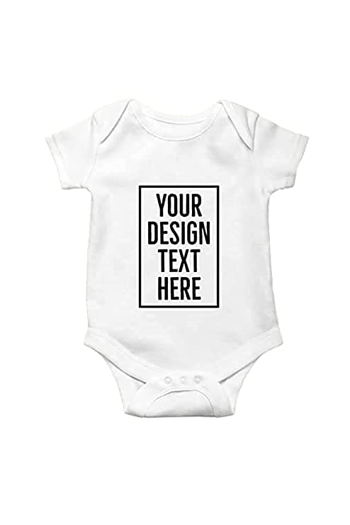 Unisex Baby Romper Half Sleeve I Personalized Custom Print Kids Rompers for Baby Boys and Baby Girls, Child Name Printed Birthday Personalized Gift T-Shirts Kids Name Printed Rompers