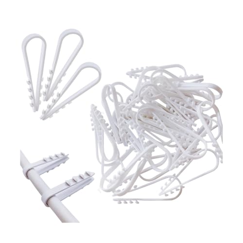 Abrazadera para Cable Redondo, Abrazadera de Cable Clips, Presionar Tacos de Nailon en Forma U, Lines Clips para Clavijas, Lines Clamps Eléctrico de Pared, Rango de Sujeción de 5-10 mm, 100 Piezas