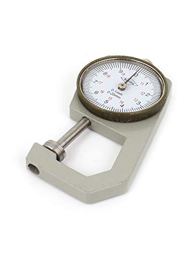 Calibrador de espesores con esfera redonda, rango de medición 0-20 mm, precisión 0,1 mm, material metal y plástico, incluye estuche de plástico rojo miniatura 2