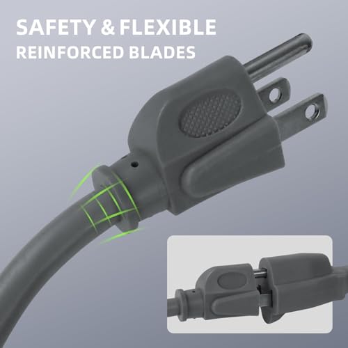 Image of EP 10FT Outdoor Extension Cord, 16 /3 SJTW Heavy Duty Grey, ETL Listed