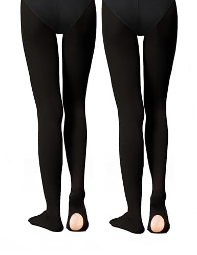 Image of Daydance Toddler Girls Women Soft Ballet Convertible Tights for Dance, Gymnastics, Under Dress, 60D, 2-15 Years, Women Size