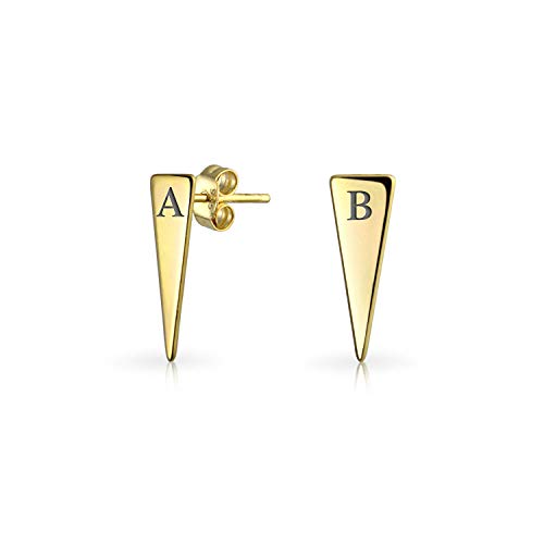 Boucles d'oreilles initiales alphabet argent plaqué or pour ado