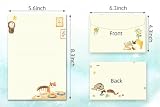72 Pieces Cute Cat Writing Paper and Envelopes, 8.3x5.6 Inch Stationery Set, 48 Lined Sheets & 24 Envelopes, Kitty Design for Letters, Invitations, Gifts, Holidays, Party Notes