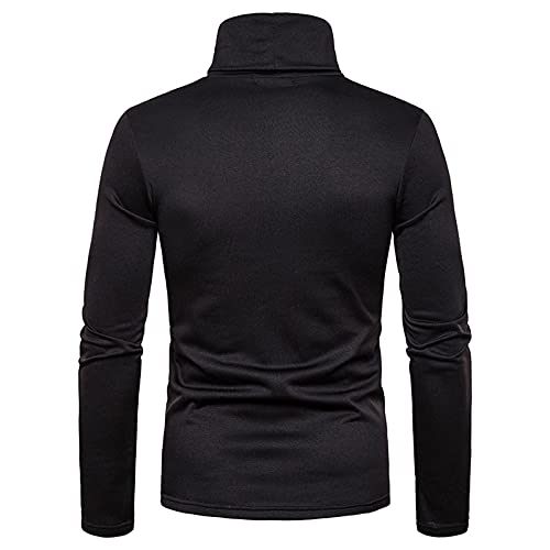 Muscularfit Mens T Shirt 2023 Long Sleeve Mock Turtleneck Pullover Sweater Fashion Thermal Solid Thermal Slim Fit Basic Shirt