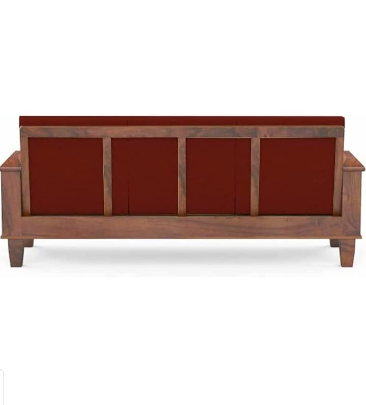 Image of K L FURNITURE Sheesham Wood Rustic Teak Finish 5 Seater Sofa Set For Home Living Room Hall (3+1+1, Rustic Teak Finish )