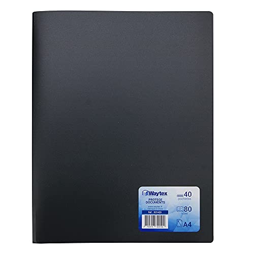 WAYTEX 931420 Dokumentenmappe, A4, 80 Fotos, 40 Hüllen, Polypropylen, Schwarz