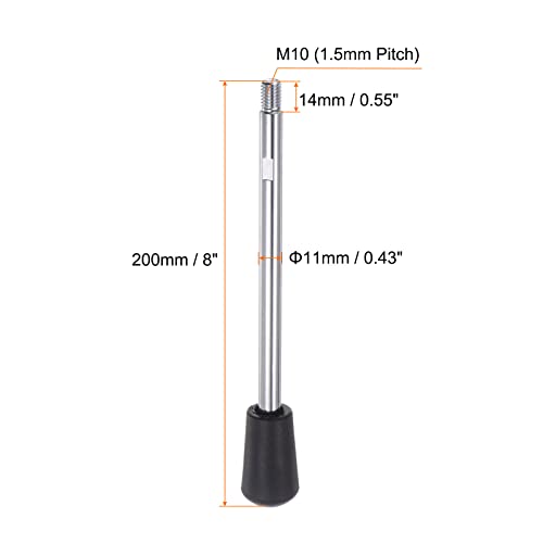 Image of HARFINGTON Clamping Handles M10 Thread 200mm (8 inch) Length Chrome Plated Revolving Crank Handle Grip Handwheel Screw Stem for Lathe Machine