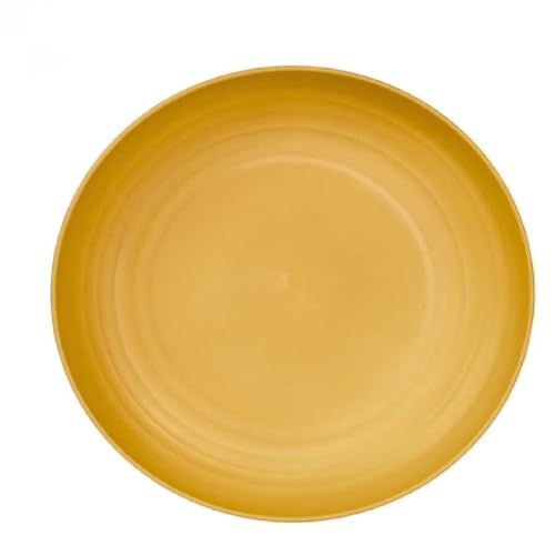 Image of Wheat Straw Dinner Plate Set, Eco-Friendly Dinner Set Round Serving Plate, Dishwasher & Microwave Safe - Perfect for Dinner Dishes Deep Plates Easy to Clean (Yellow, 20 cm)