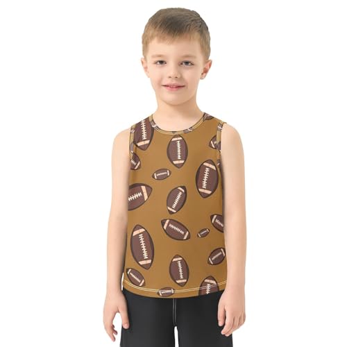 Rugby Brown Boys Tank Tops Quik Dry Toddler Tank Top Undershirts T-Shirts for 3-15 Years,3T2