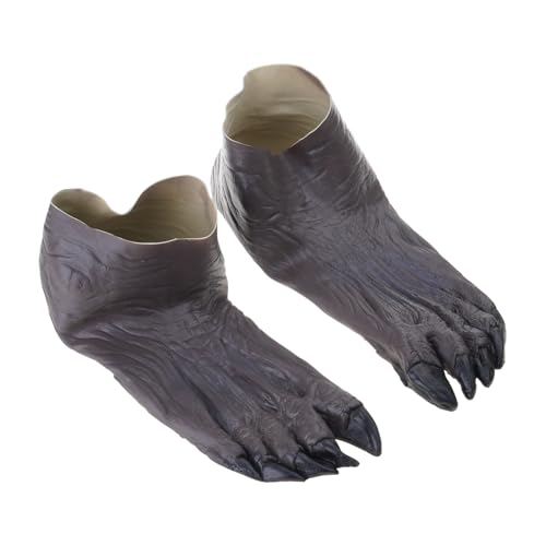 Oxxggkao Guanti/scarpe copre costume di Halloween artiglio lupo/copri piedi animali Cosplay puntelli unisex con donne adulte costume e piedi Halloween lungo, coprigambe, Taglia unica