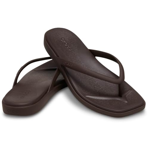Image of Crocs Women's Miami Flip Flops | Square Toe Flat | 360 Degree Comfort | Croslite Foam Footbed