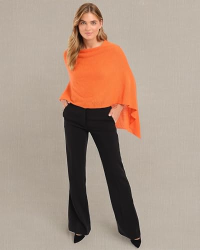 Image of CLAUDIA NICHOLE Womens 100% Cashmere Dress Topper - Cashmere Poncho Wrap