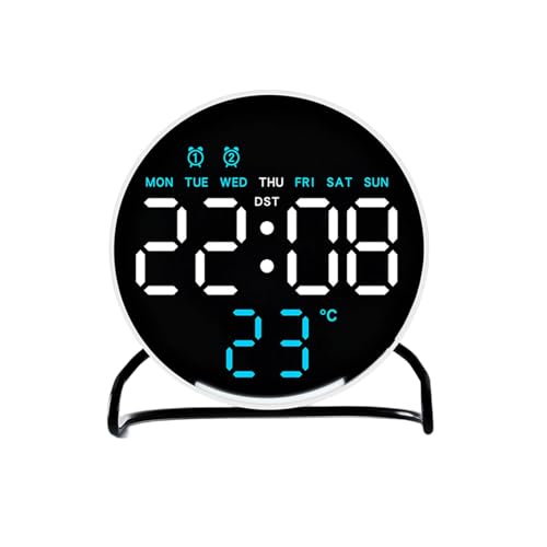 LED デジタル目覚まし時計、調整可能な明るさ常夜灯と寝室オフィステーブル用ハウジング現代の卓上時計時間表示付き
