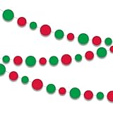 9ft Paper Red & Green Christmas Circle Garland