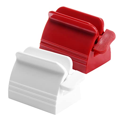 HAWILLOSCH Toothpaste Roller Squeezer 4pcs Plastic Tube Squeezer Dispenser Thicken Base Design for Easy Use