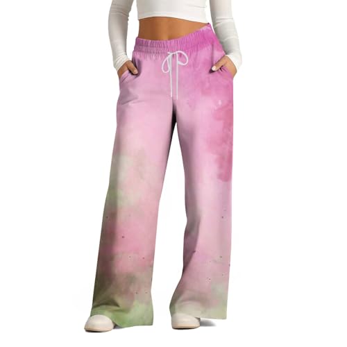 Cargos - Pantalones de trabajo para mujer, con cordón, pierna ancha, con bolsillos, para caminar, casual, holgados, pierna recta, a rayas, senderismo, cintura elástica, 04 Rosa, XL
