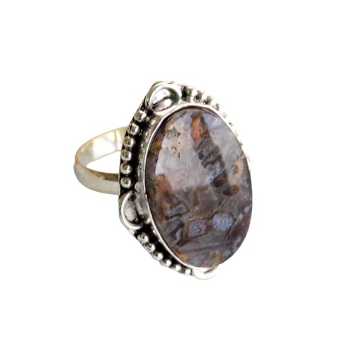 Bague en argent 925, bague en argent 925, bague de déclaration faite à la main, bijoux de bague pour femme, taille de bague 9,5 USA, Pierre précieuse, Agate bâton