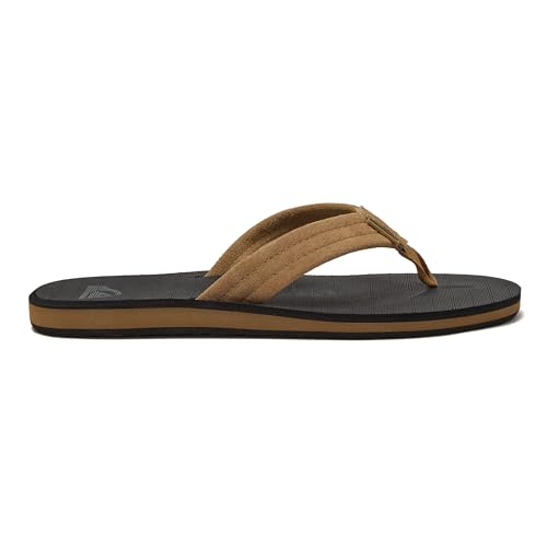 Image of Quiksilver Carver Suede Flip Flops for Men, Arch Support Athletic Mens Sandals, Thong Mens Slides