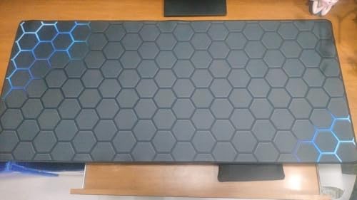 Image of Saco XXL Gaming Mouse Pad for PC - Large Desk Mat 900x400x3mm, Extended Non-Slip Rubber Base, Waterproof Surface, Hexagonal Pattern, Big Keyboard Mouse Pad for Office & Home Setup