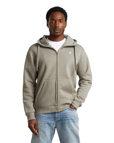 G-STAR Raw C.V. Men's Premium Core Zip Sweater Hooded Sweatshirt, Beige, L 1