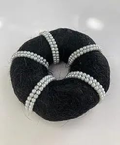 Bharatanatyam Hair Band Accessories Ring Ideal for Classical Dance, Kuchipudi, Temple Performances, Weddings & Cultural Events | Traditional Hair Accessoryory Pearls Bun .(AD:0025)
