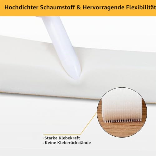 Dichtungsband Türdichtung Selbstklebend 12mm(B) x10mm(D)/4m(L) für Türen Fenster Schaumstoff klebeband Gummidichtung Gegen Kalte… – Ansicht 5