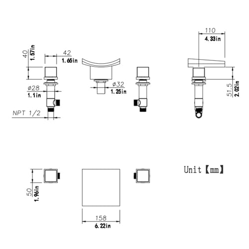 Robinet cascade lavabo salle de bain mitigeur évier 3 trous brossé - 2