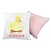 Cuscino Personalizzato con Nome, 40x40, Sfoderabile e Lavabile con Morbida Imbottitura- Idea Regalo per Compleanno, Natale, (PULCINO ROSA)