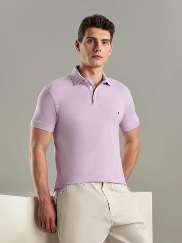 Image of Solid Slim-Fit Cotton Polo T-Shirt