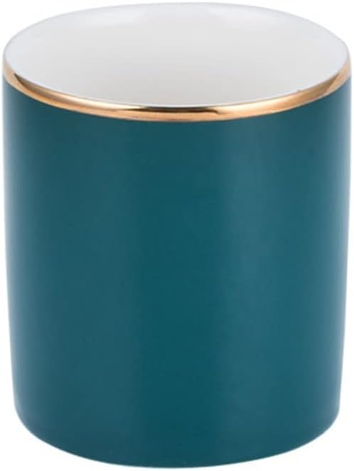 Round Pen Holder Ceramic Marbled Eyebrow Pencil Comb Makeup Brush Desk Organiser