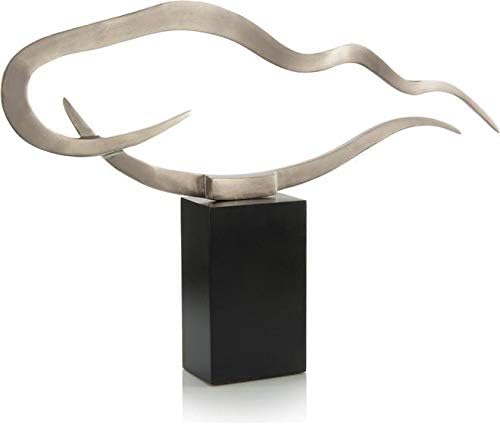 John Richard Sculpture Statue Floating Cloud Polished Nickel Black Silve