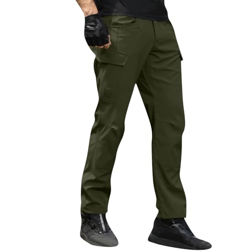 ADHOWBEW Multipants - High Stretch Multi-Pocket Durable Cargo Pants Stretch Casual Lightweight Hiking Big and Tall Trousers4