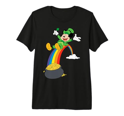 T-shirt Mickey Mouse au bout de l'arc-en-ciel pour vos sorties de Saint-Patrick