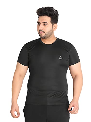Image of CHKOKKO Men's Polyester Regular Fit Solid Sports T-Shirt