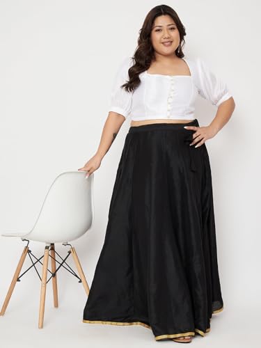 Image of studio rasa Women's Plus Size Silk Blend Button Down Crop Top for Wedding Festive Party