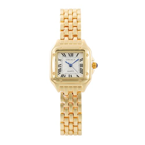 MoCulot Reloj Cuadrado de Lujo para Mujer, Correa de Acero, Cuarzo Digital Romano, Resistente al Agua, clásico, para Mujeres, niñas y Mujeres (C)