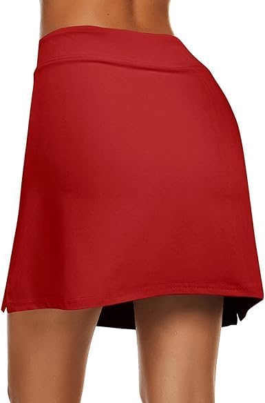 Image of Jawdrobe Women's Women's & Girls High Rise Flared Skorts Stretchy Opaque Skater Skirts with Shorts