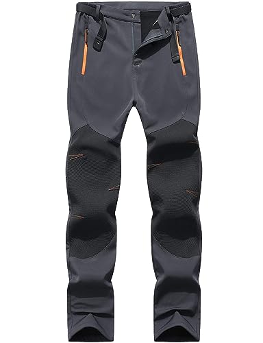 BenBoy Damen Wanderhose Wasserdicht Softshellhose Outdoorhose Winddicht Warm Gefüttert Winter Skihose Snowboardhose Trekkinghose,KZ2987W-Grey1-L