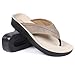 AEROTHOTIC Arch Support Flip Flops for Women Comfortable Cushioned Memory Foam Lined Footbed Outdoor Indoor Dressy Beach Walking Thong Extra Soft Padded Strappy Sandals (Tera Khaki, Size 8)